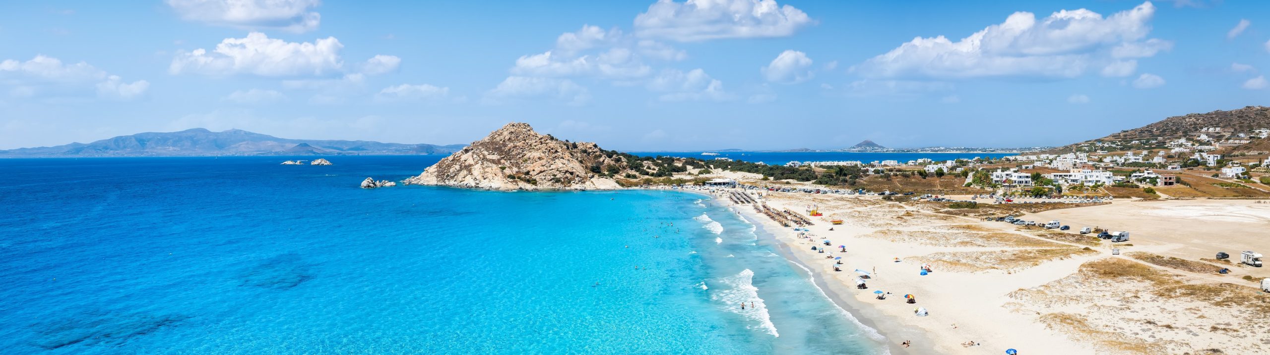 Panoramic,View,Of,The,Mikri,Vigla,Beach,With,Turquoise,Sea