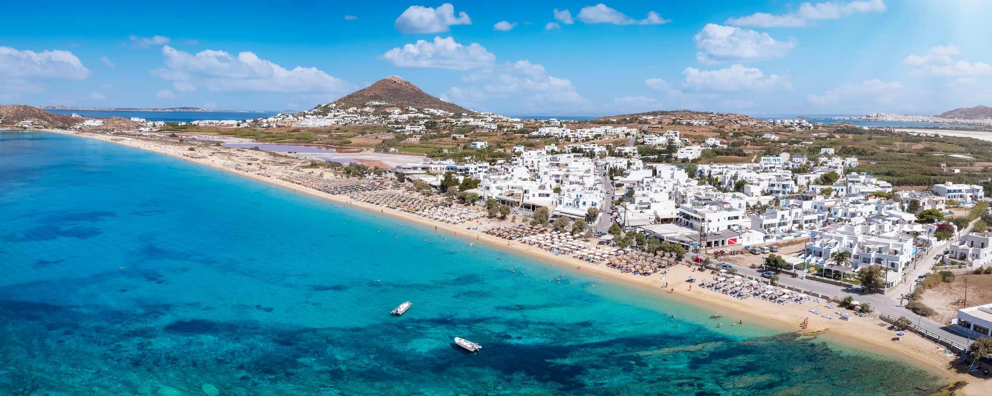 Aerial,View,Of,The,Popular,Agios,Prokopios,Beach,At,Naxos