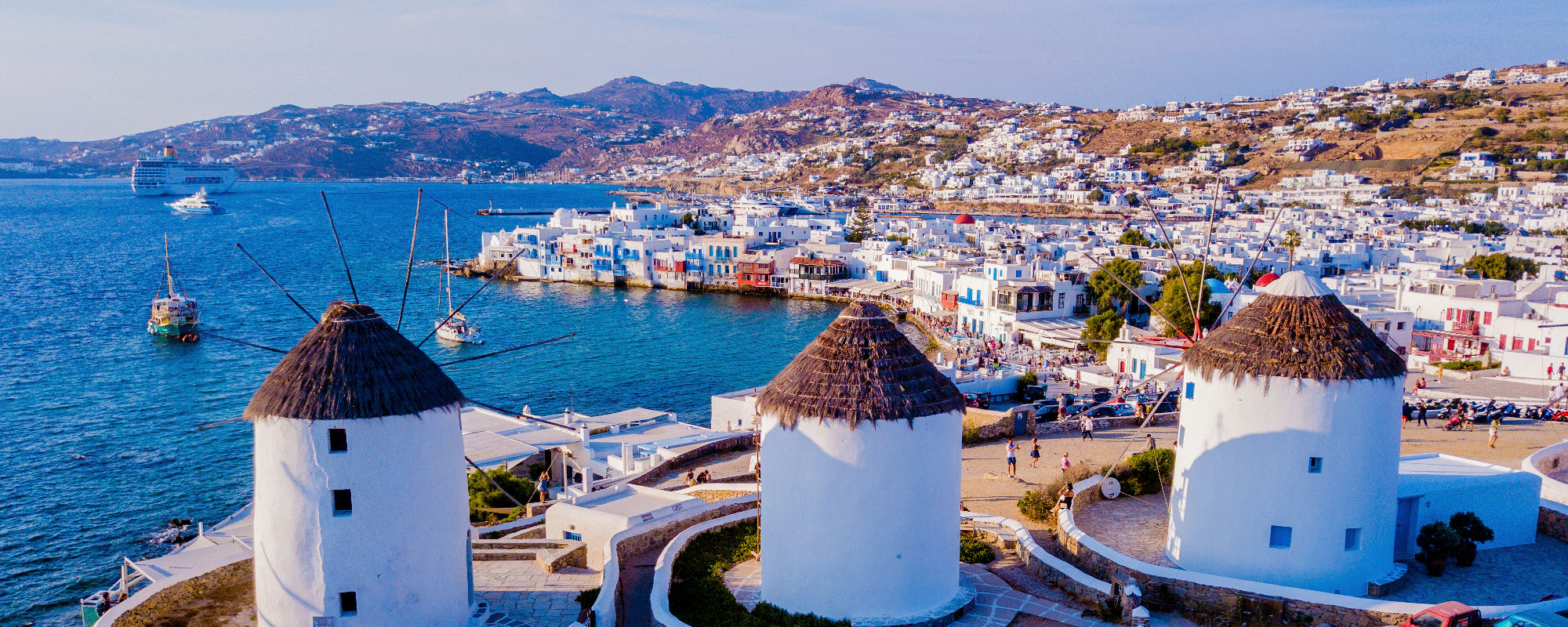 Mykonos,Windmills,At,Sunset